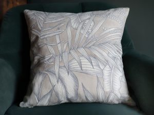 Tropical Grey Sofa Cushion, 40cm Scatter Cushion