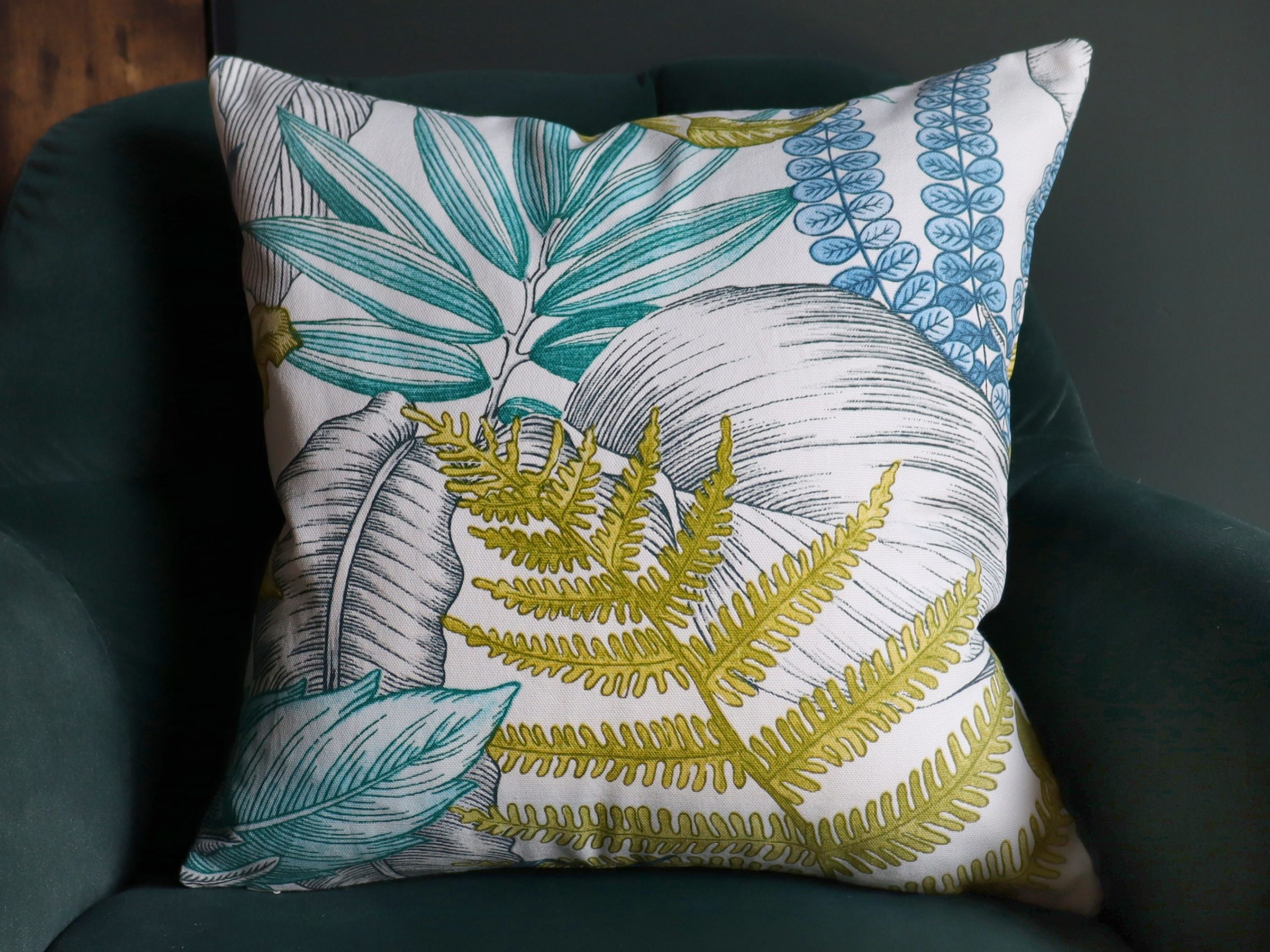 Tropical Green Sofa Cushion, 40cm Scatter Cushion
