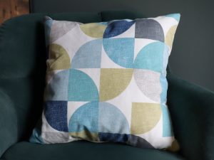 Blue Retro Circle Sofa Cushion, 40cm Scatter Cushion