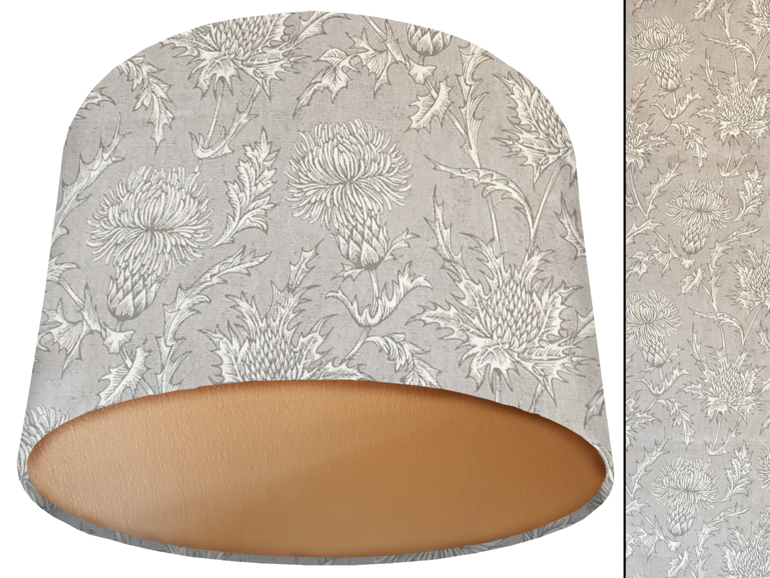 Grey Thistle Lamp Shade Gold, Modern Country Interior