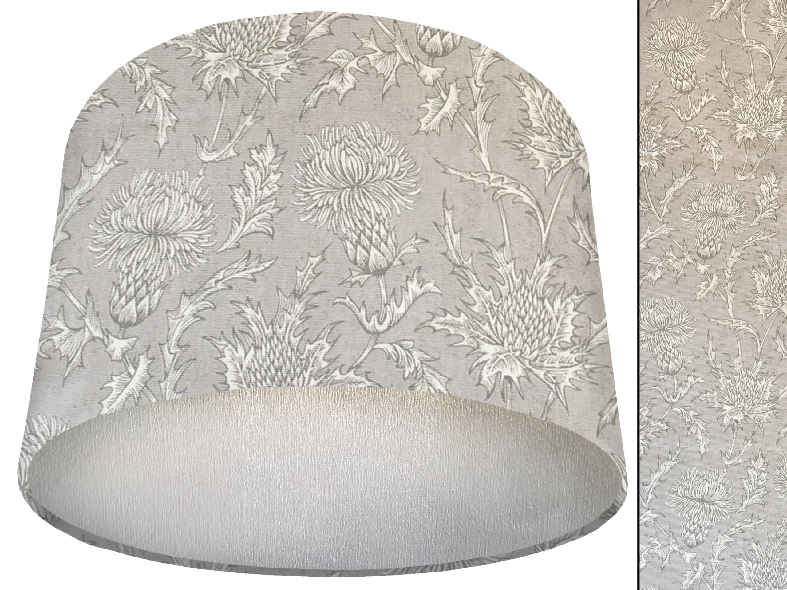 Grey Thistle Lamp Shade Silver, Modern Country Interior