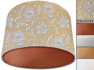 Mustard Thistle Lamp Shade Copper, Country Rustic Interior