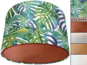 Green Tropical Palm Lamp Shade Copper, Modern Interior Light