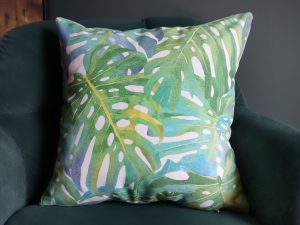 Green Tropical Palm Leaf 40cm Sofa Cushion, Tropical Home
