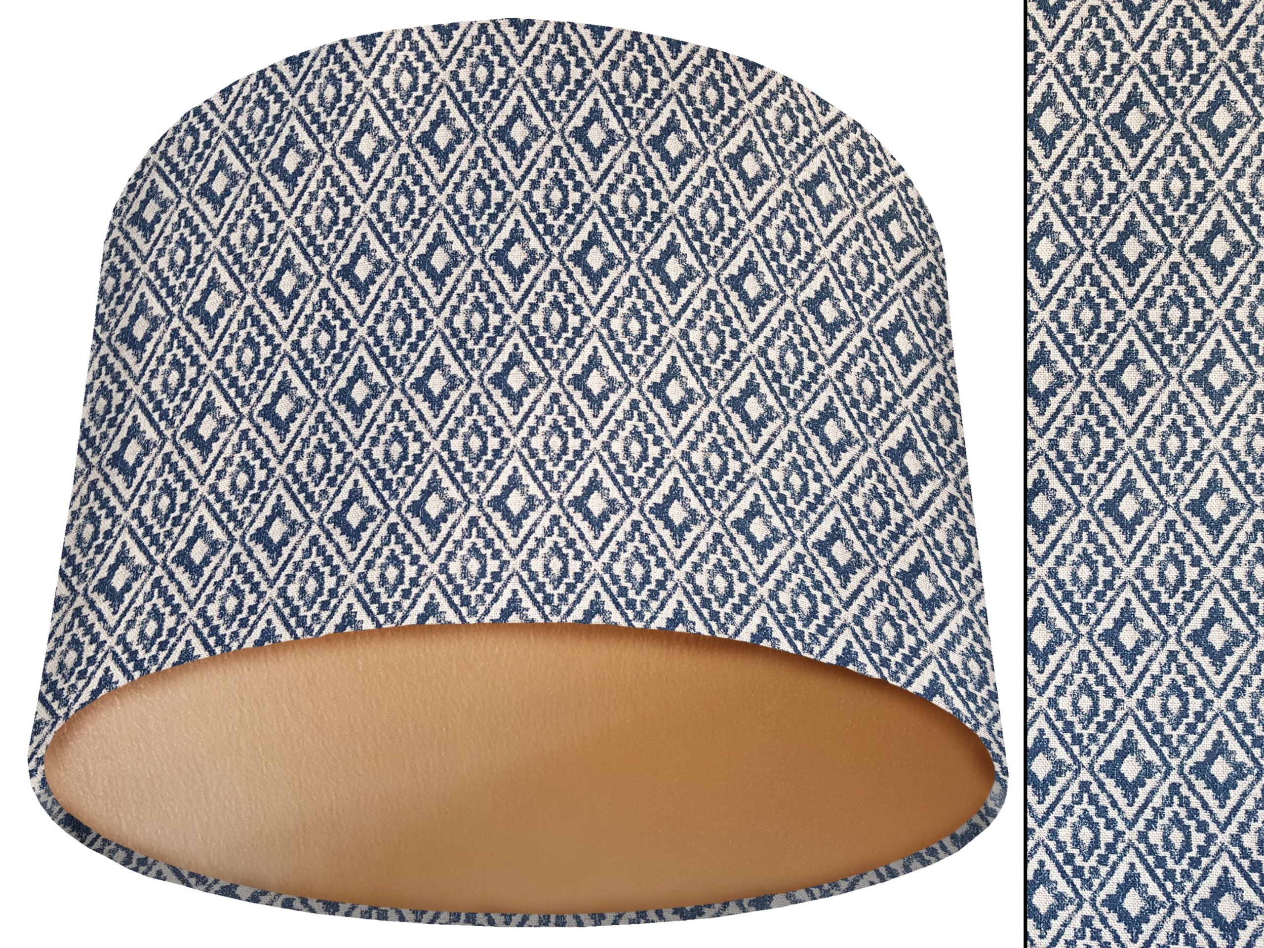 Navajo Blue Lamp Shade Gold, Inspired Native American