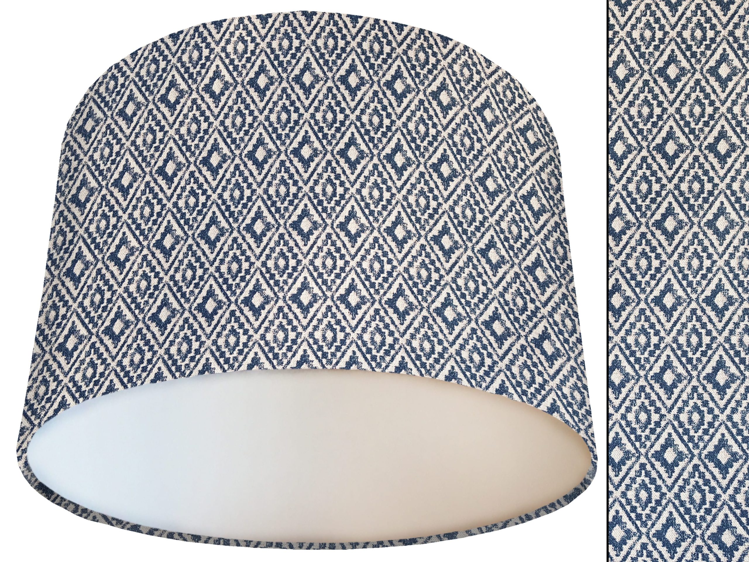 Navajo Blue Lamp Shade White, Inspired Native American