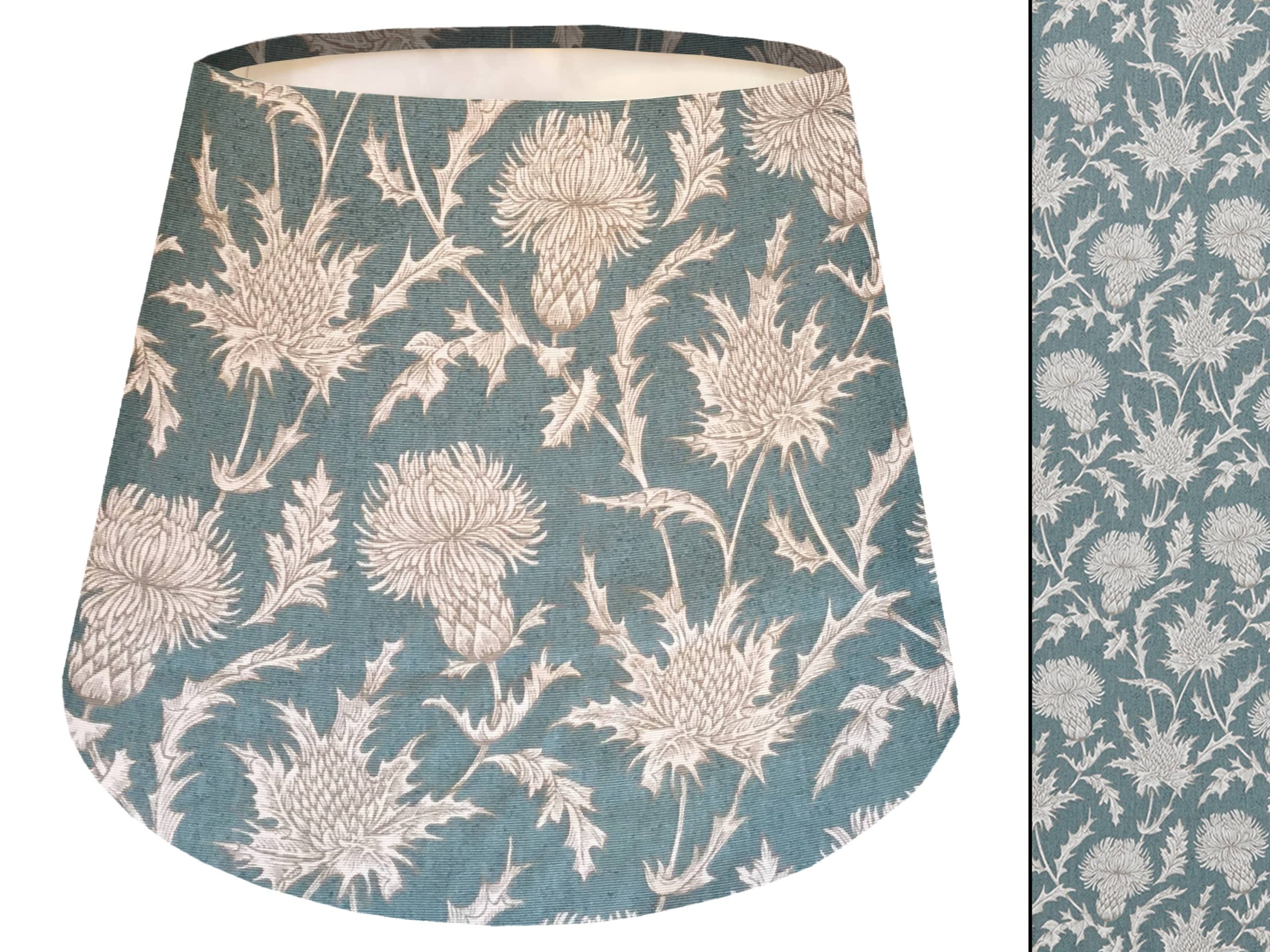 Teal Thistle Empire Lampshade, Country Style