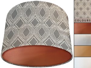 Boho Grey Lamp Shade Copper, Modern Bohemian Home Light