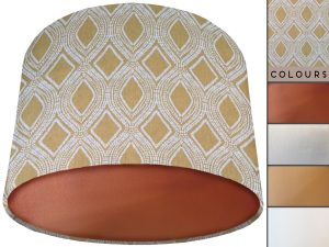 Boho Yellow Lamp Shade Copper, Bohemian Home Interior