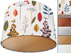Scandi Flowers Lamp Shade Gold, Modern Scandinavian