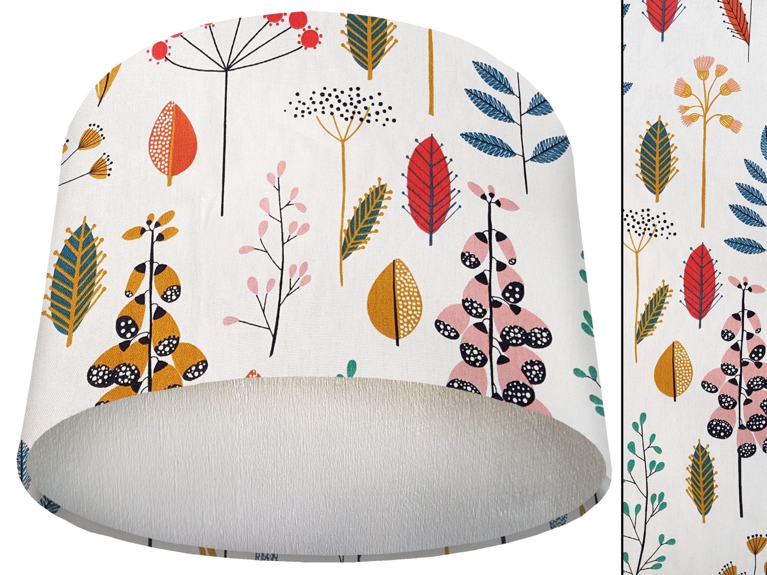 Scandi Flowers Lamp Shade Silver, Modern Scandinavian