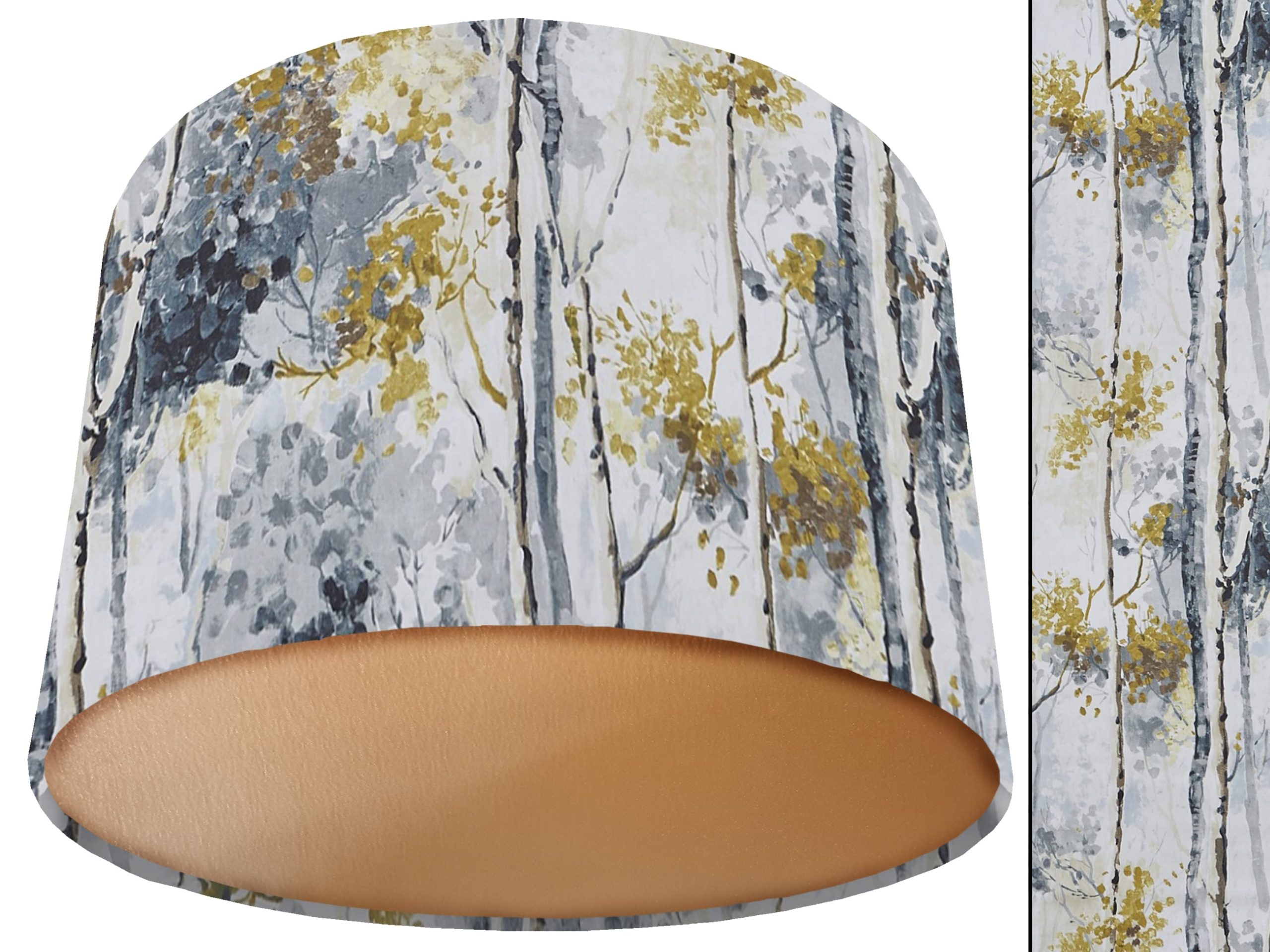 Silver Birch Lamp Shade Gold, Modern Botanical Home