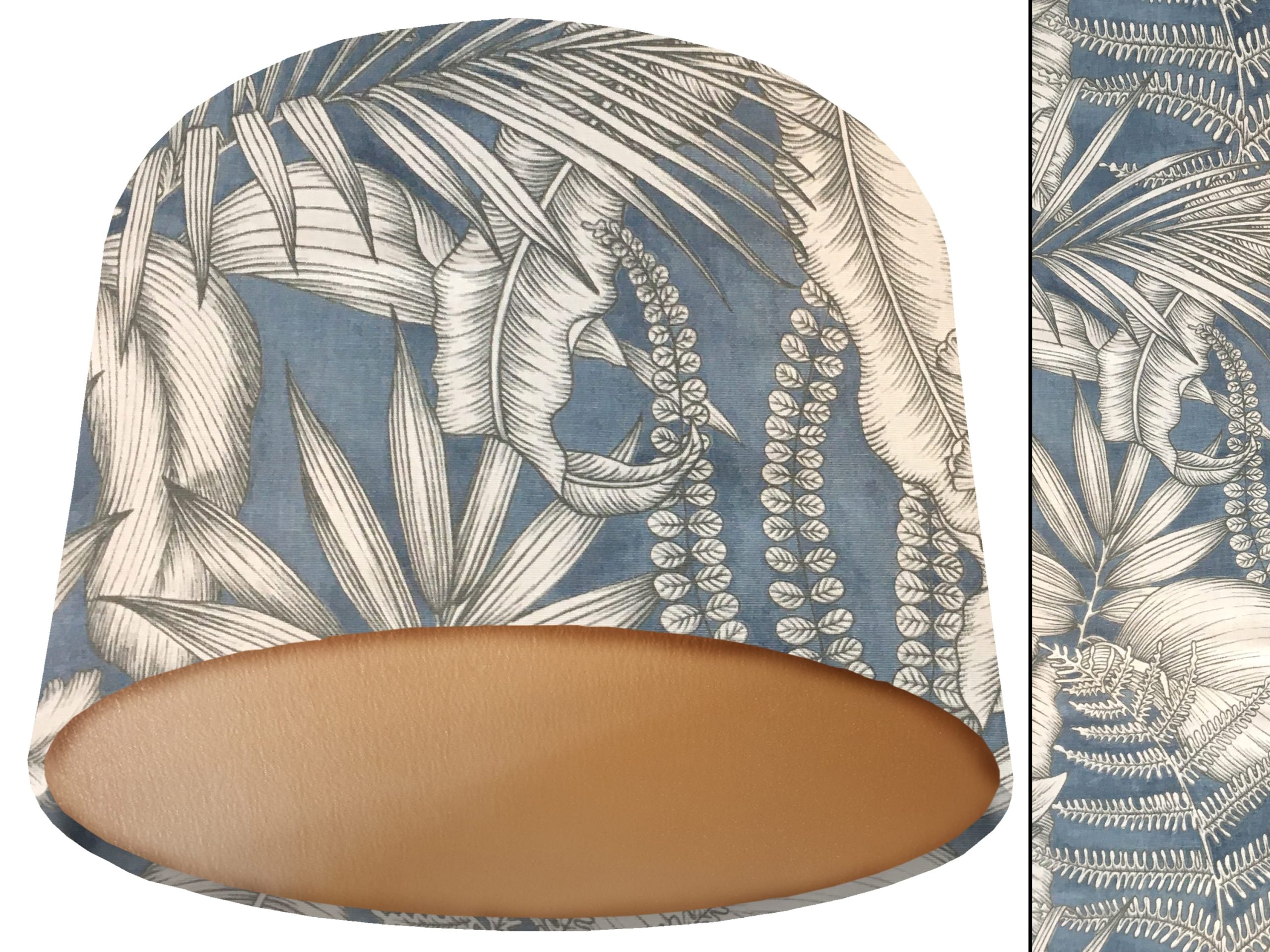 Blue Tropical Lamp Shade Gold, Modern Home Interior