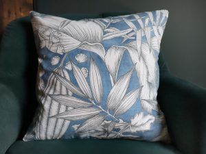 Blue Tropical Sofa Cushion, 40cm Scatter Cushion