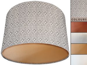 Navajo Grey Lamp Shade Gold, Native American Lighting