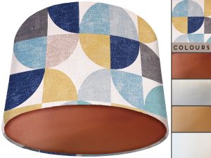 Spiral Capri Blue Lamp Shade Copper, Retro Home Interior