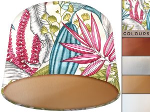 White & Pink Tropical Lamp Shade Gold, Tropical Home Interior