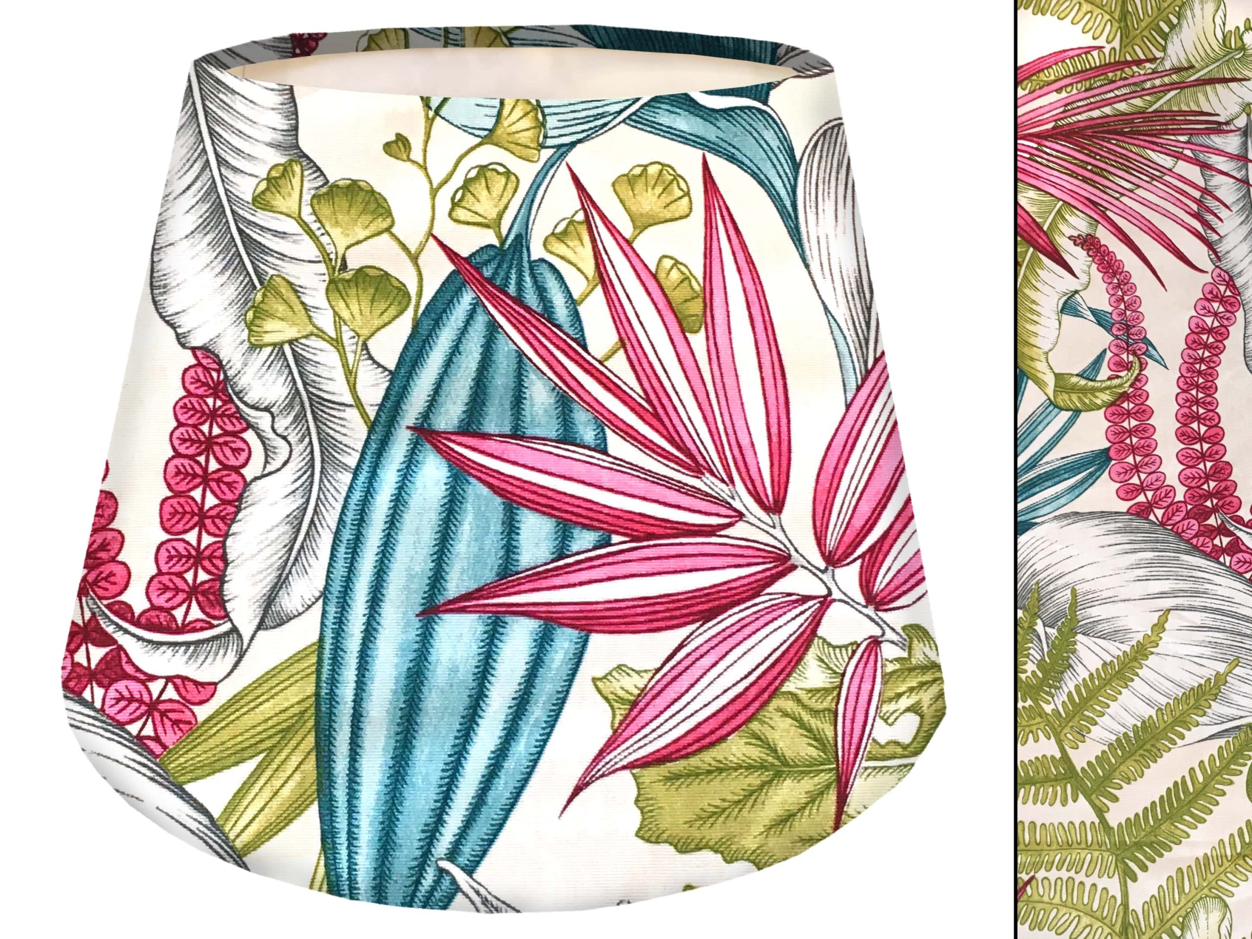 White & Pink Tropical Empire Lampshade, Exotic Interior