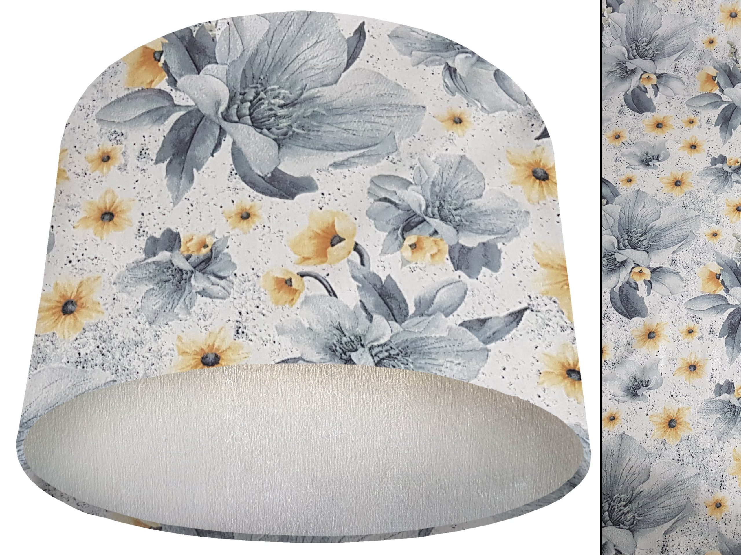 Silver Flower Lamp Shade Silver, Stylish Botanical Lighting