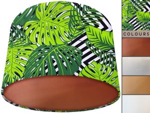 Green Jungle Leaf Lamp Shade Copper, Modern Tropical