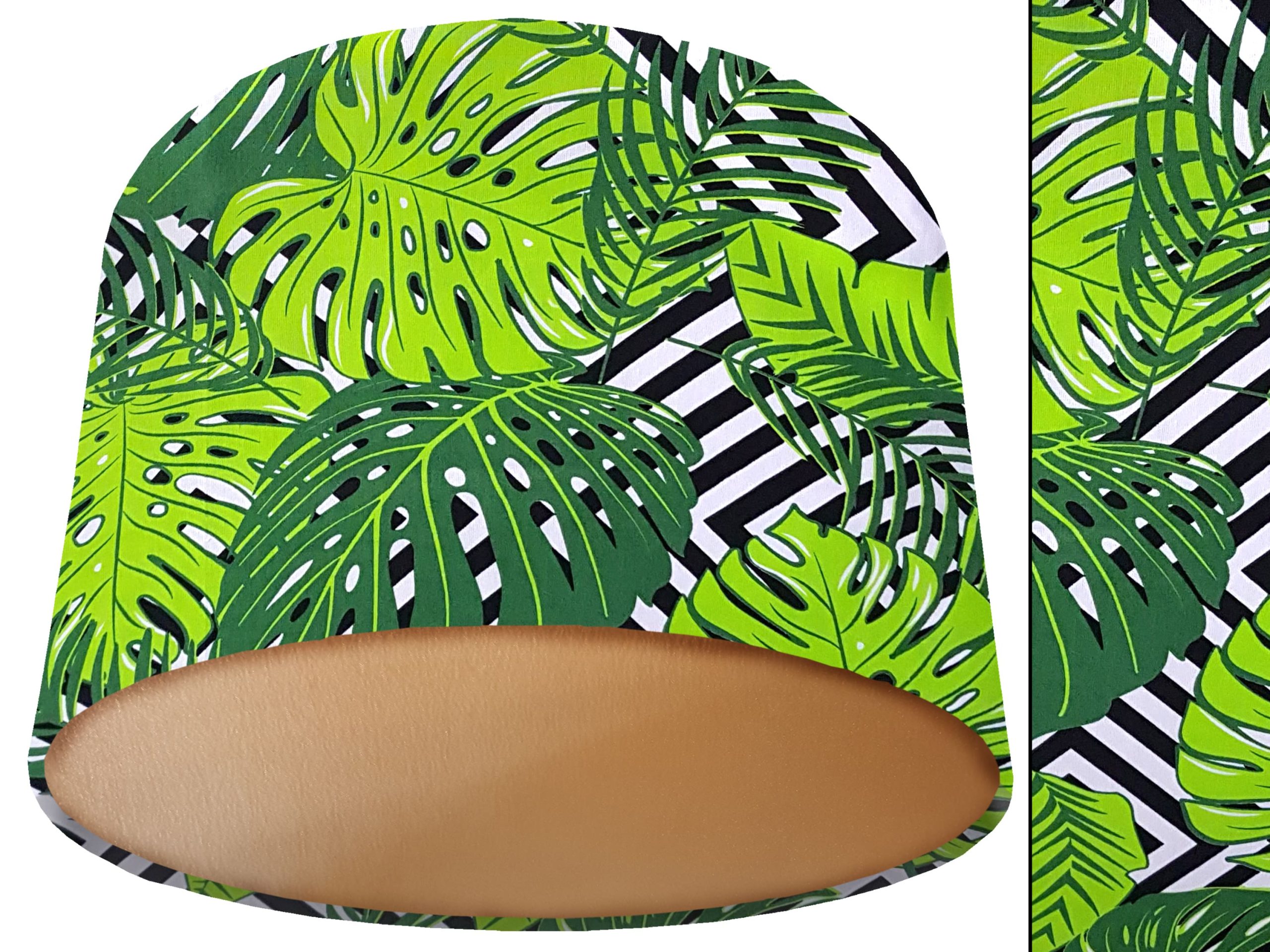 Green Jungle Leaf Lamp Shade Gold, Modern Tropical