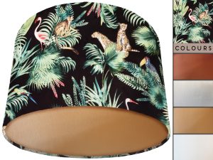 Jungle Black Velvet Lampshade Gold, Luxury Interior Lighting