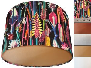 Rainbow Botanical Velvet Lampshade Gold, Modern Interior Lighting