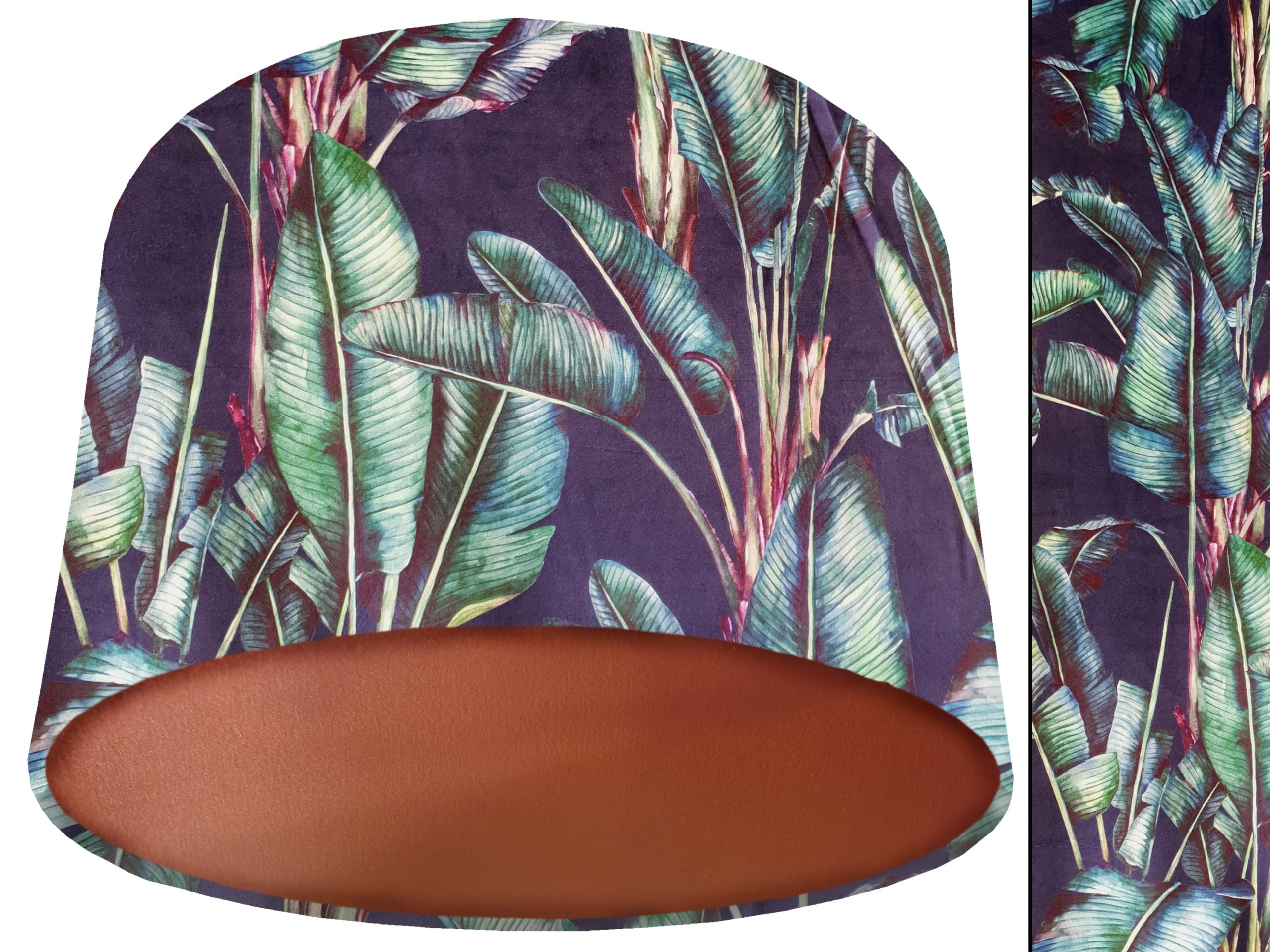 Tropical Blue Velvet Lampshade Copper, Modern Tropical Interior