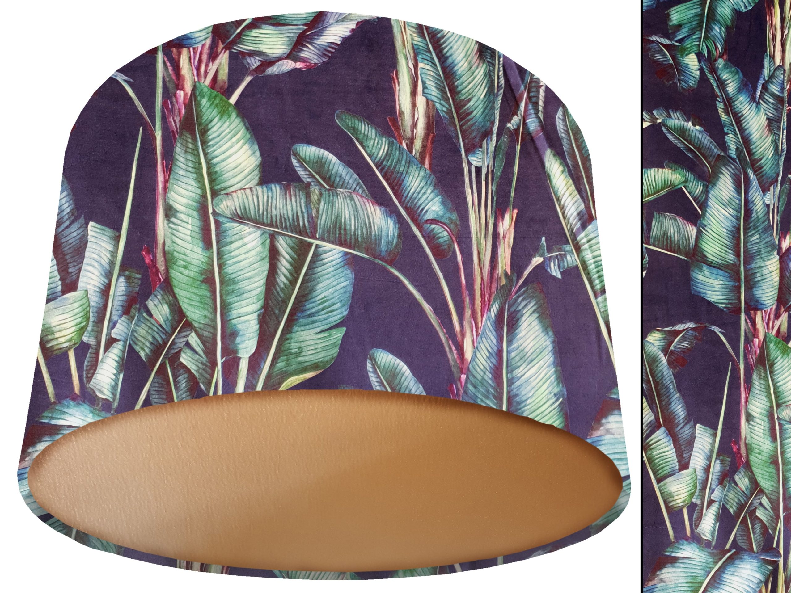 Tropical Blue Velvet Lampshade Gold, Modern Tropical Interior