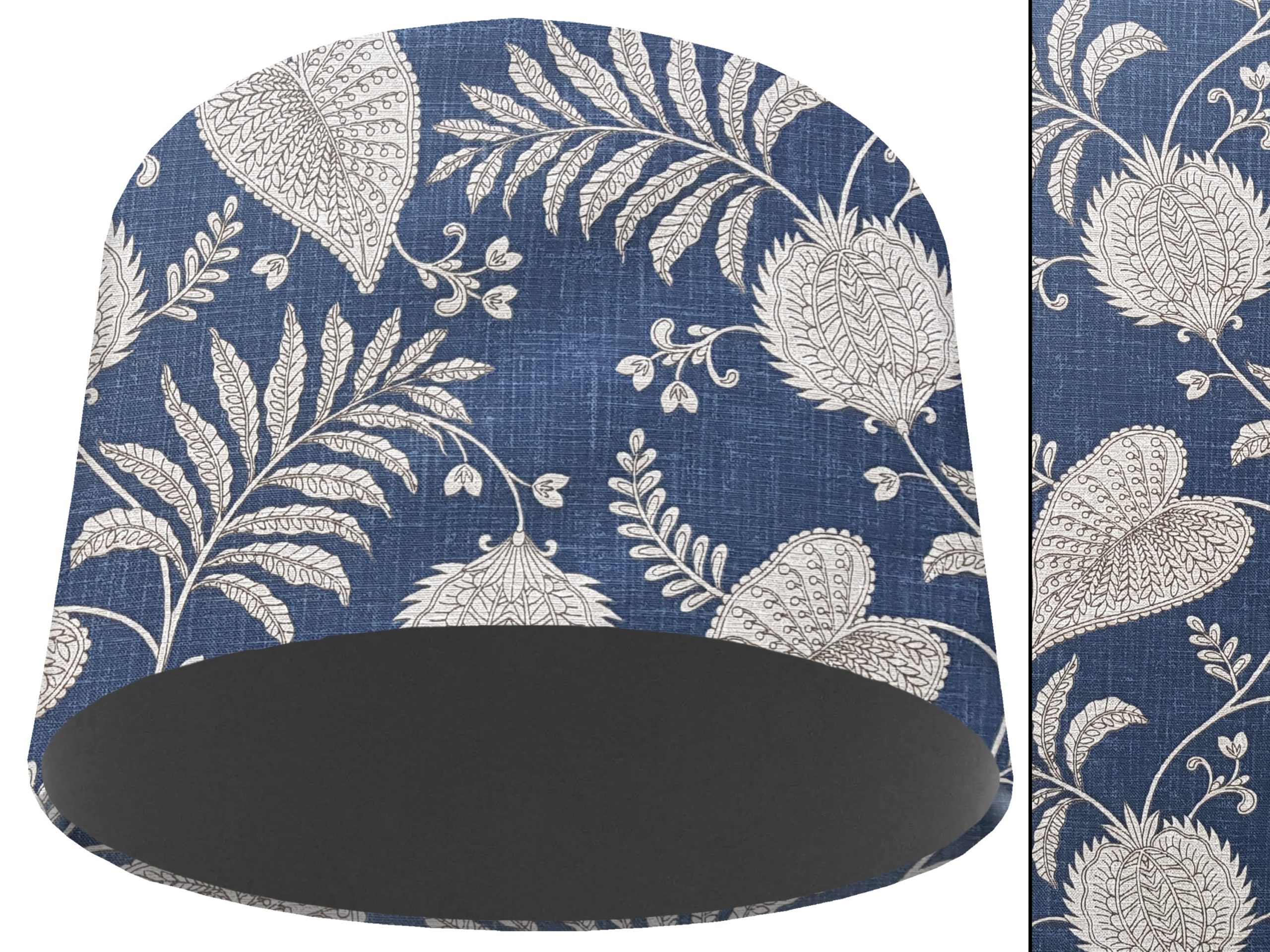 Paisley Blue Light Shade Dark Grey, Modern Bold Home Interior