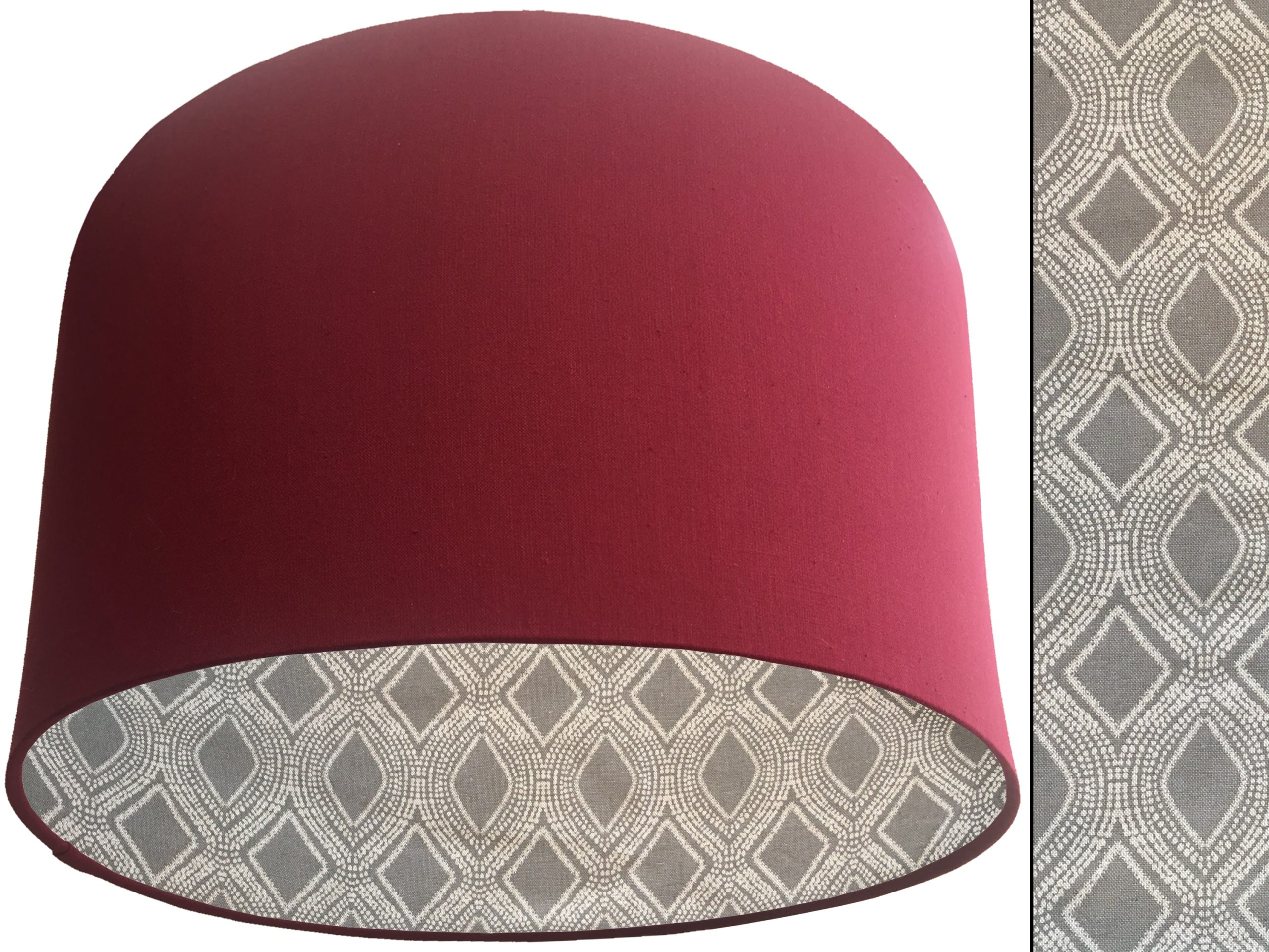 Boho Grey Lampshade Red, Modern Bohemian Home Light