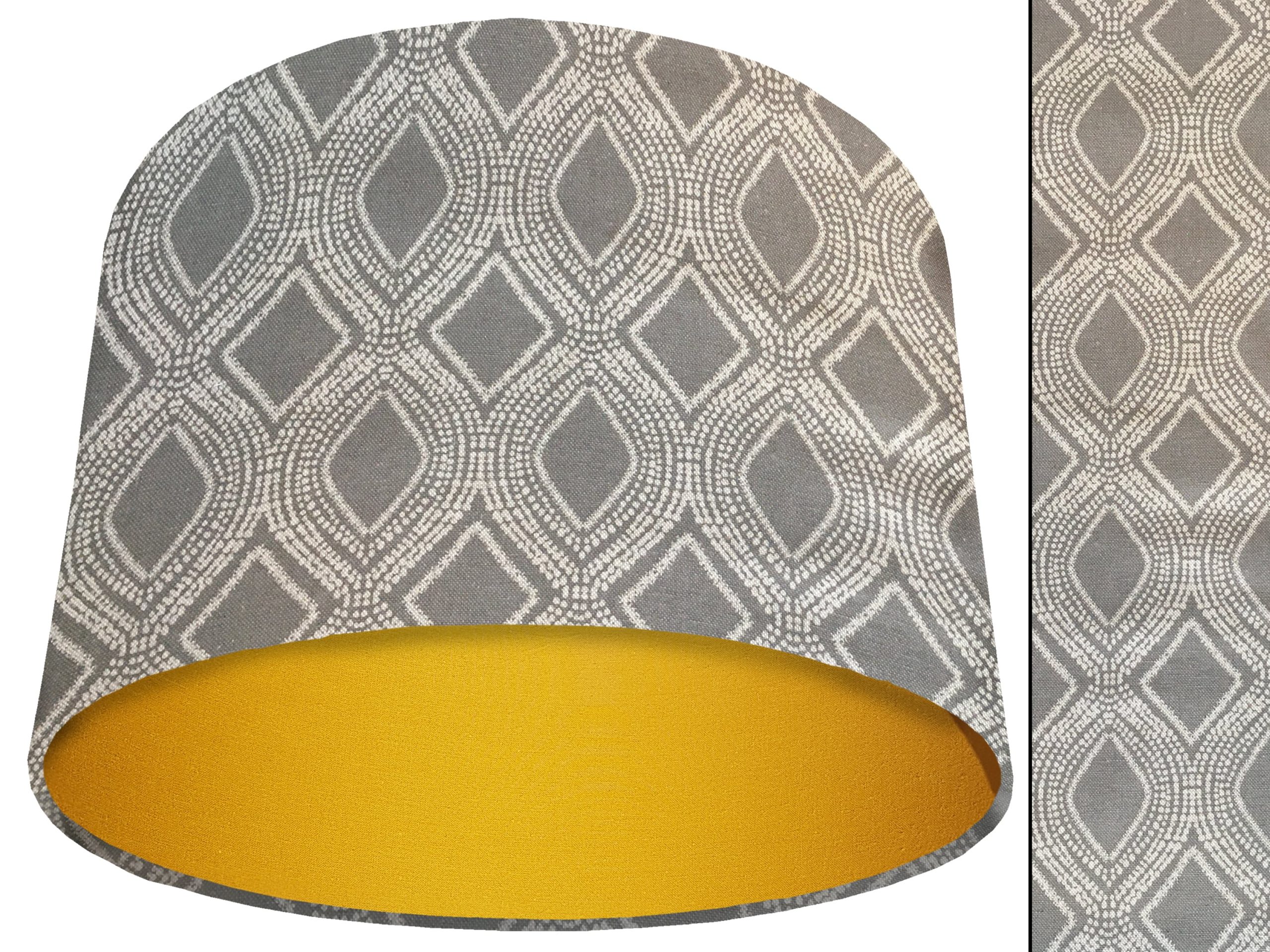 Boho Grey Light Shade Yellow, Modern Bohemian Lampshade