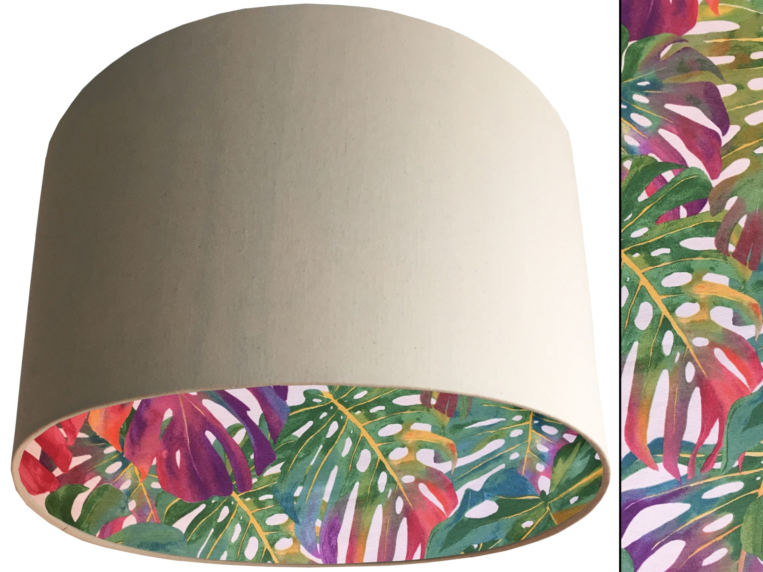 Bright Palm Leaf Lampshade Cream, Vibrant Tropical Interior