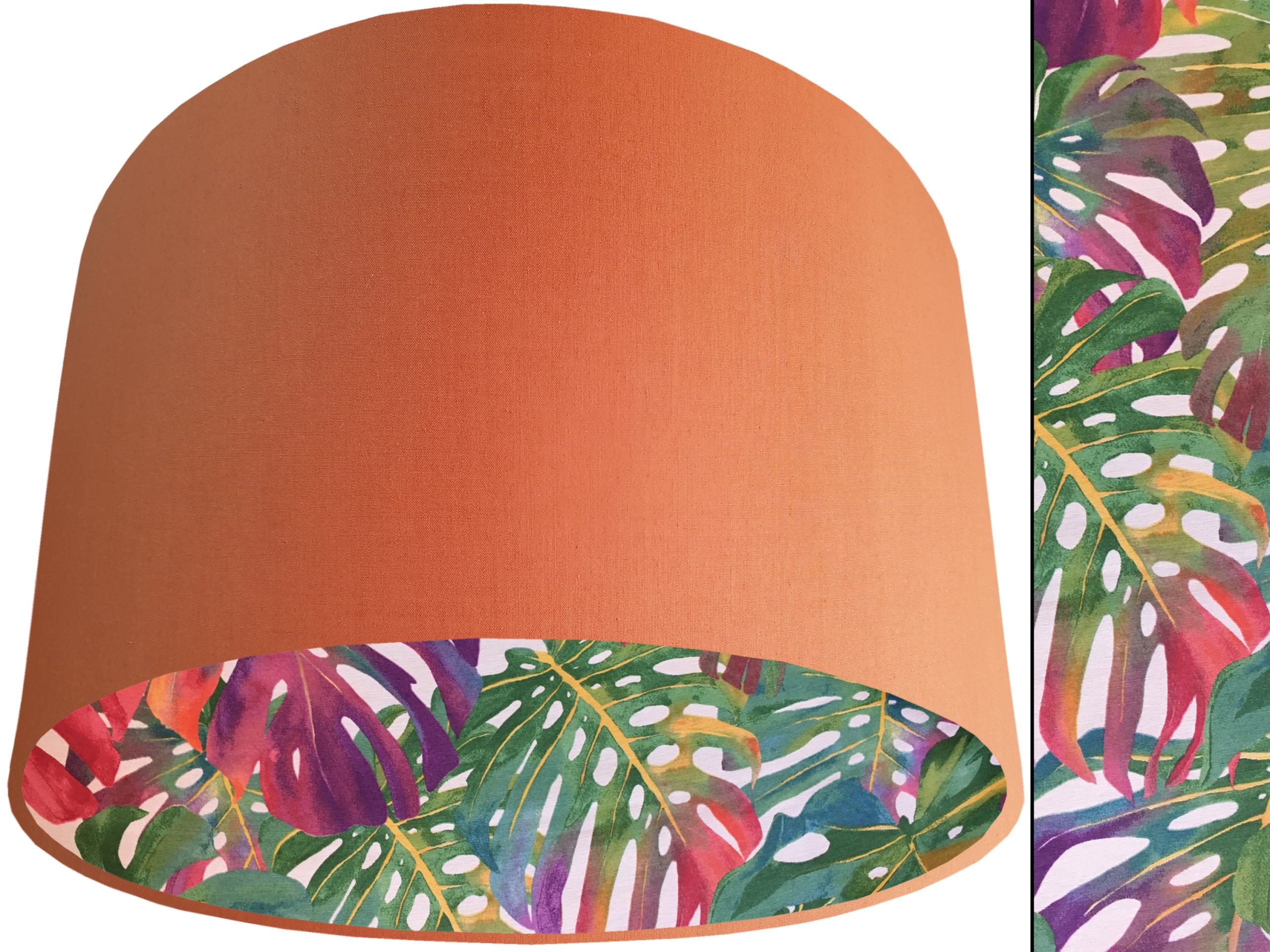 Bright Palm Leaf Lampshade Orange, Vibrant Tropical Interior