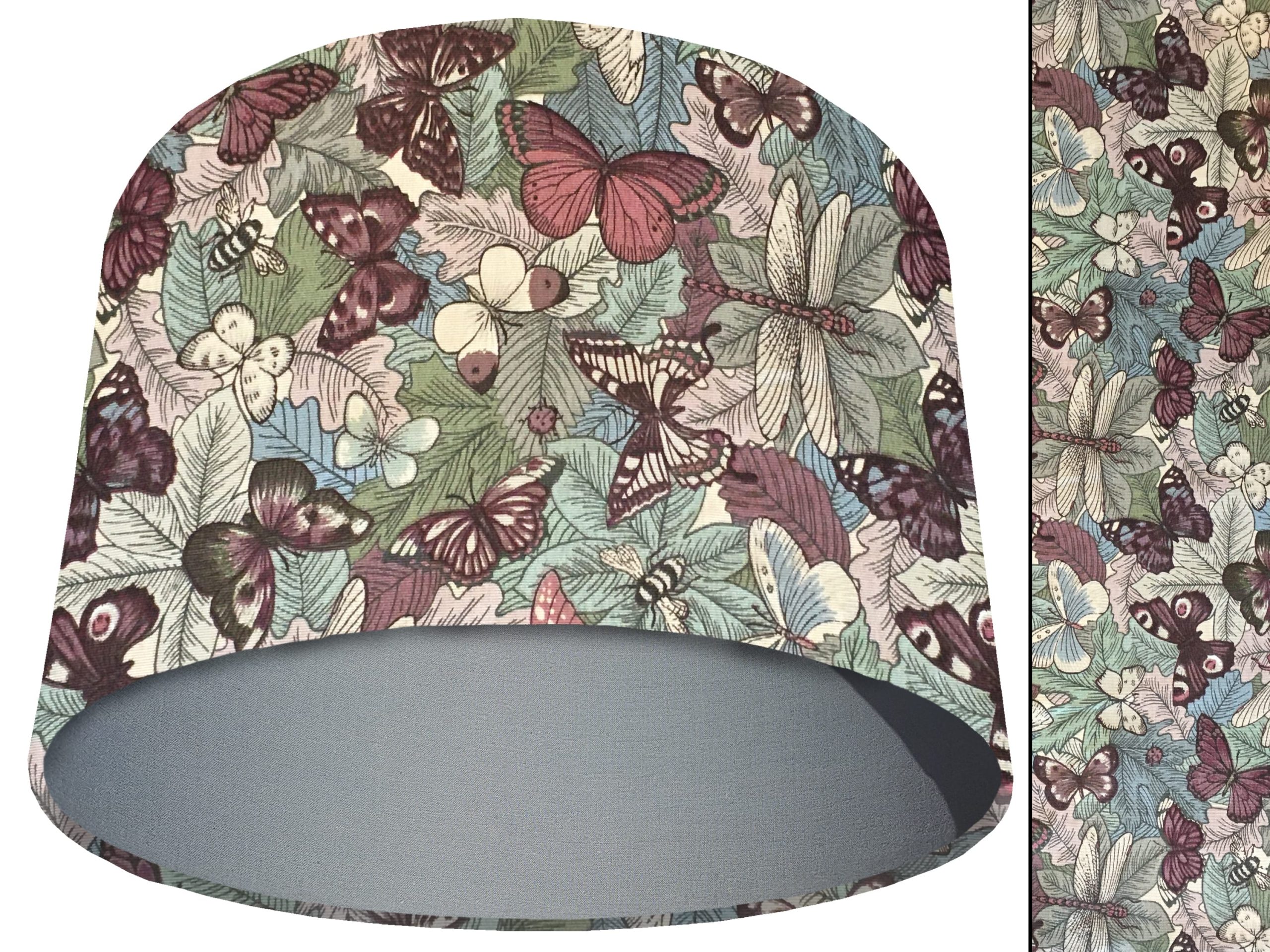 Butterfly Light Shade Light Grey, Classic Country Lampshade