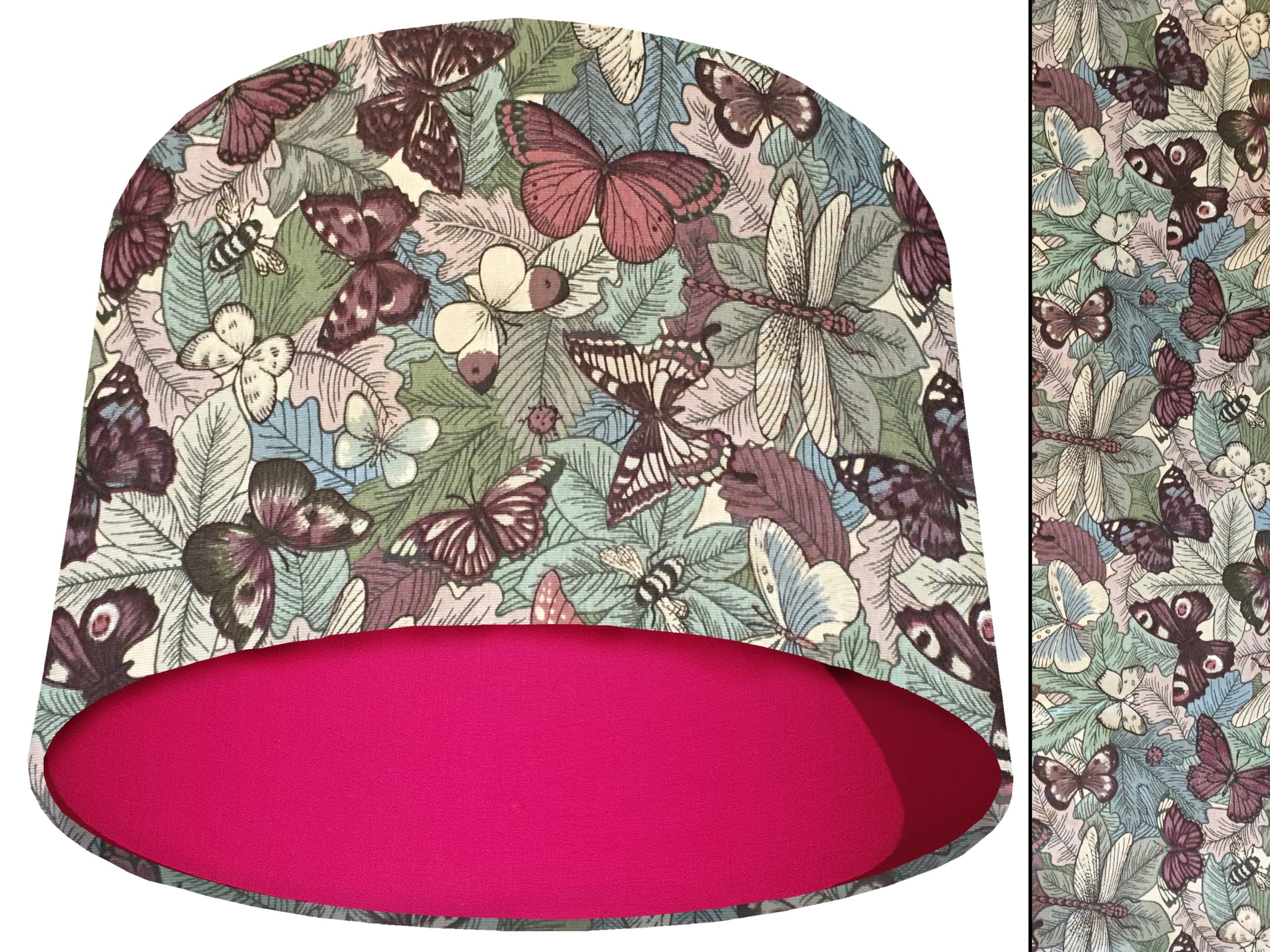 Butterfly Light Shade Pink, Classic Country Lampshade