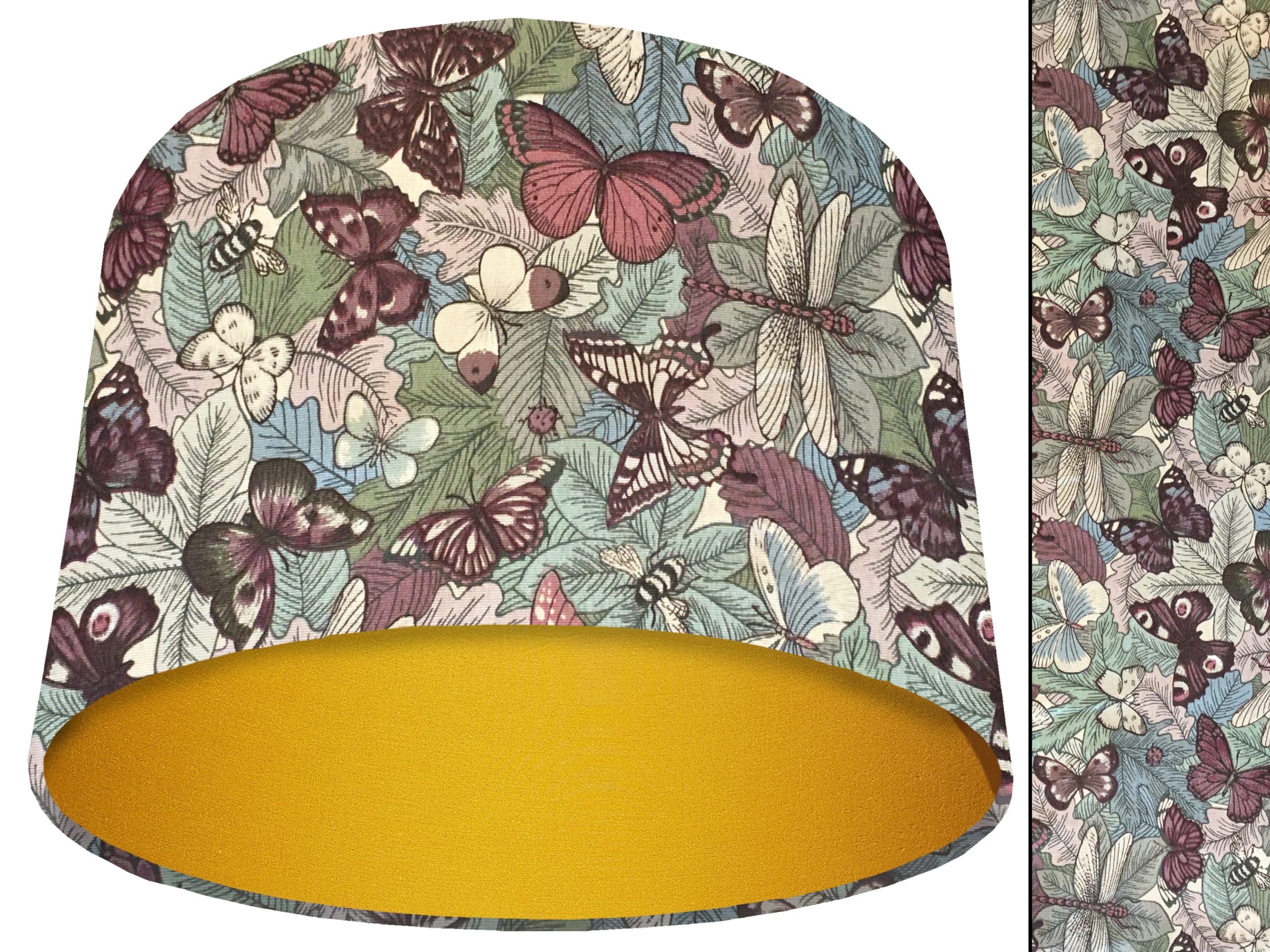 Butterfly Light Shade Yellow, Classic Country Lampshade