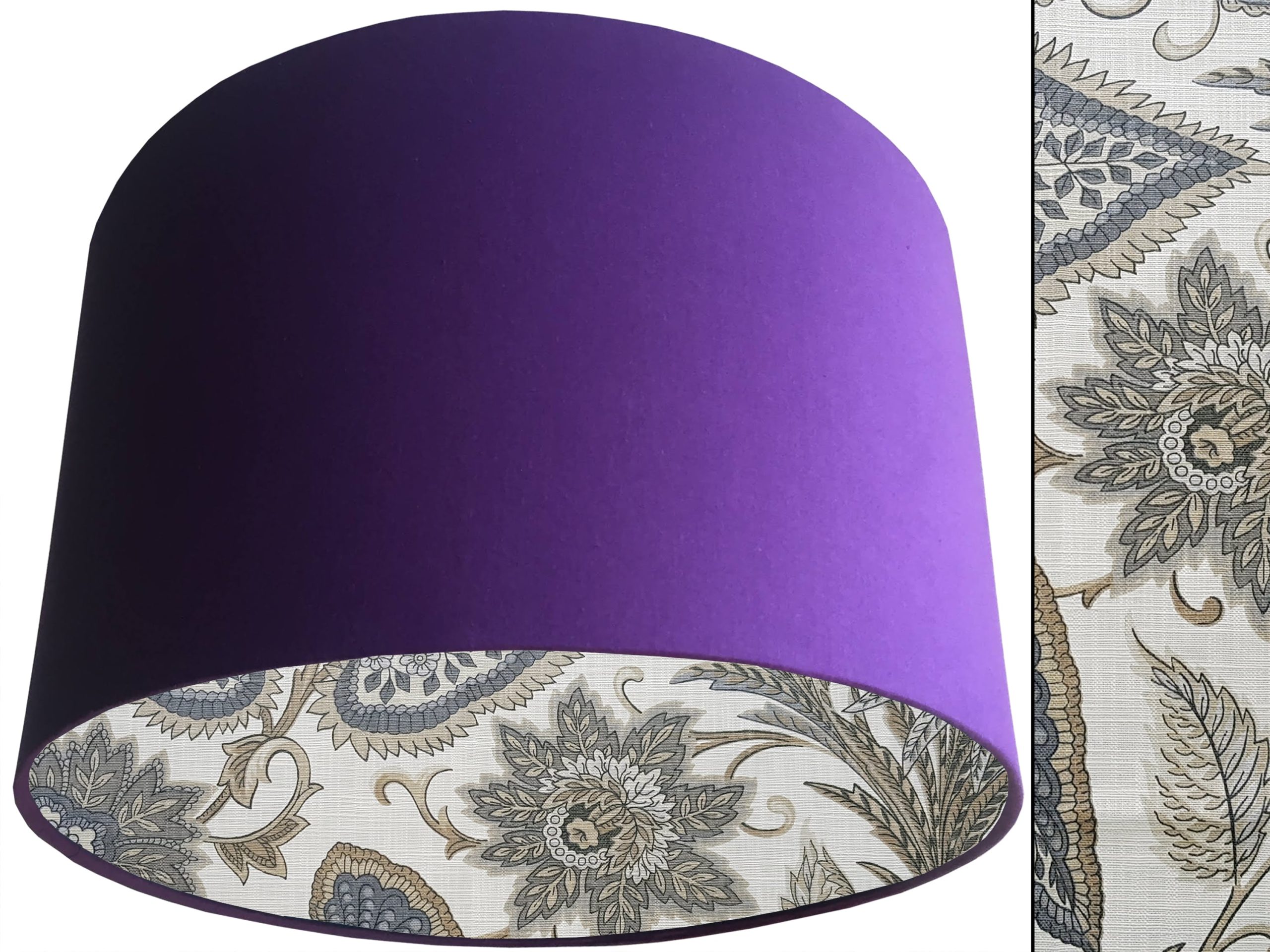 Cream Paisley Lampshade Purple, Modern Interior Lighting