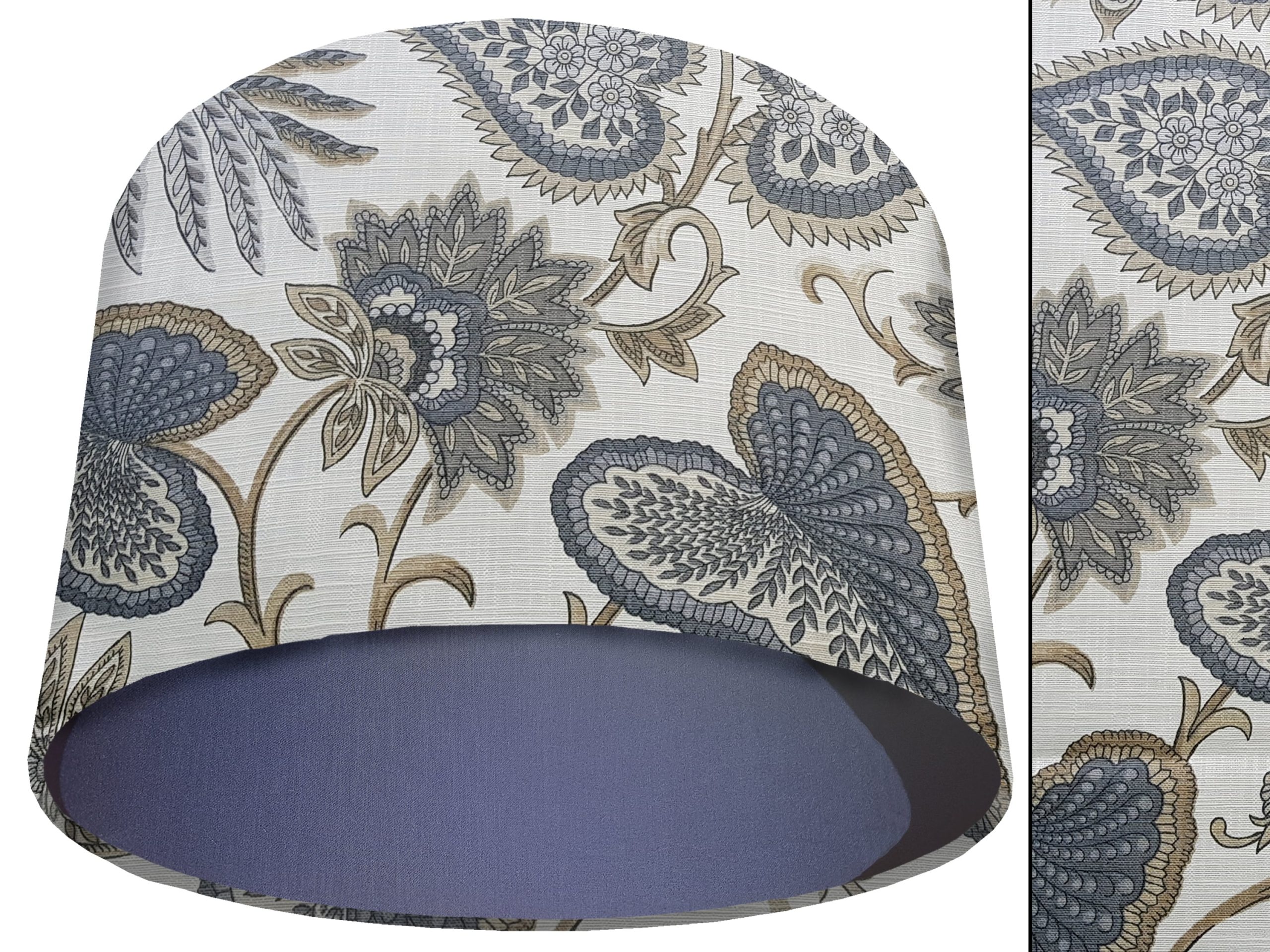 Paisley Cream Light Shade Blue, Modern Home Lighting