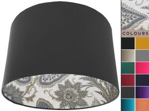 Cream Paisley Lampshade Dark Grey, Modern Interior Lighting