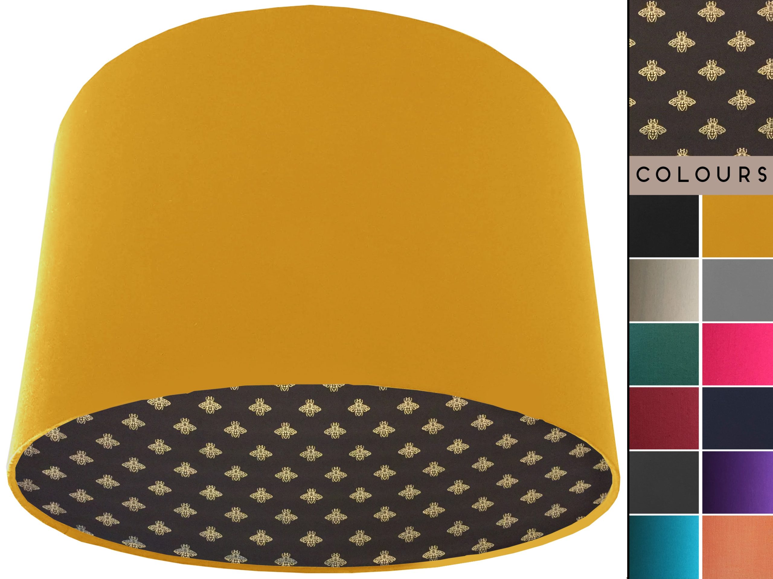 Golden Bee Lampshade Yellow, Stylish Gold Animal Light