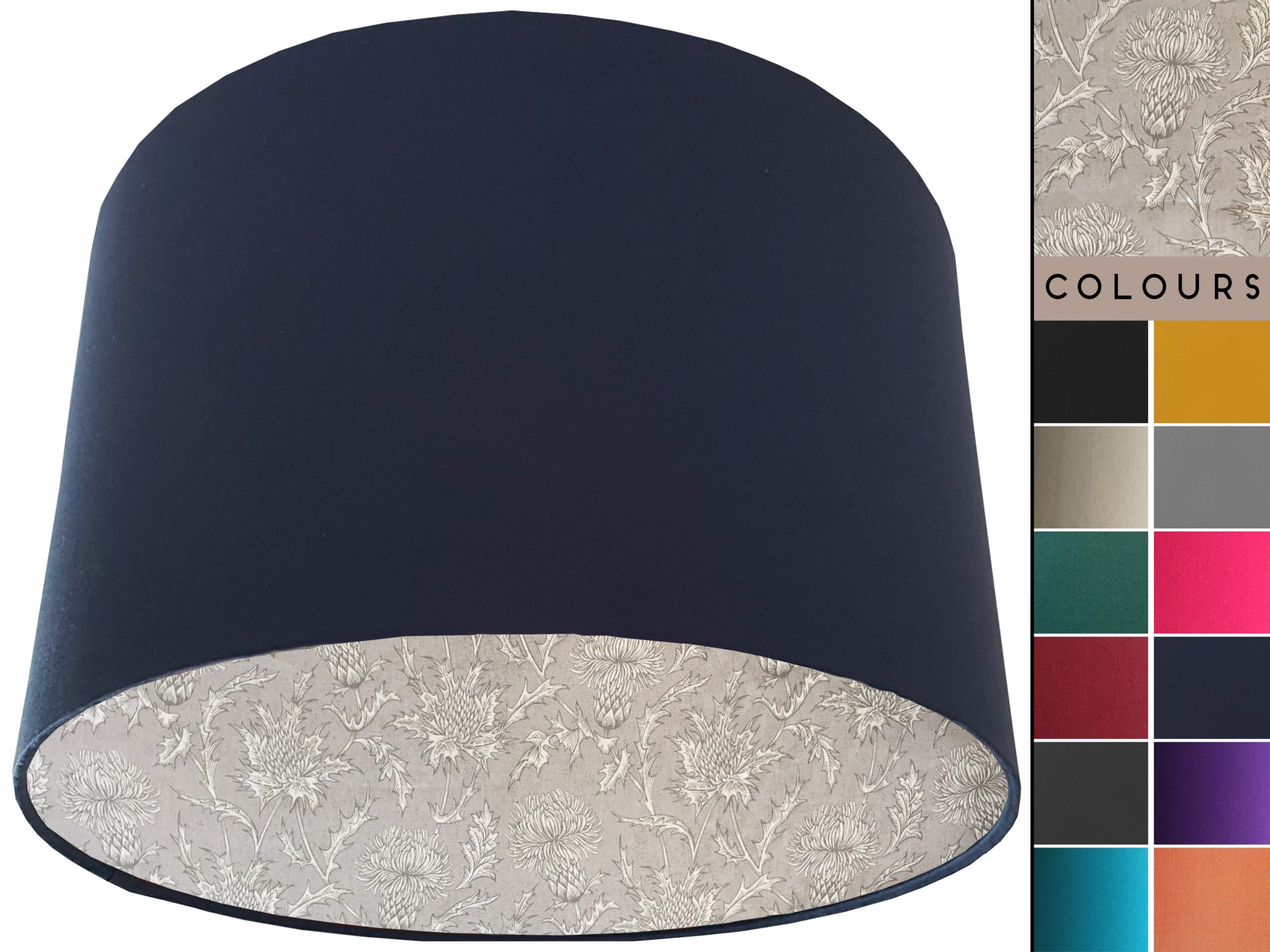 Grey Thistle Lampshade, Scottish Country Home Light Light Owl