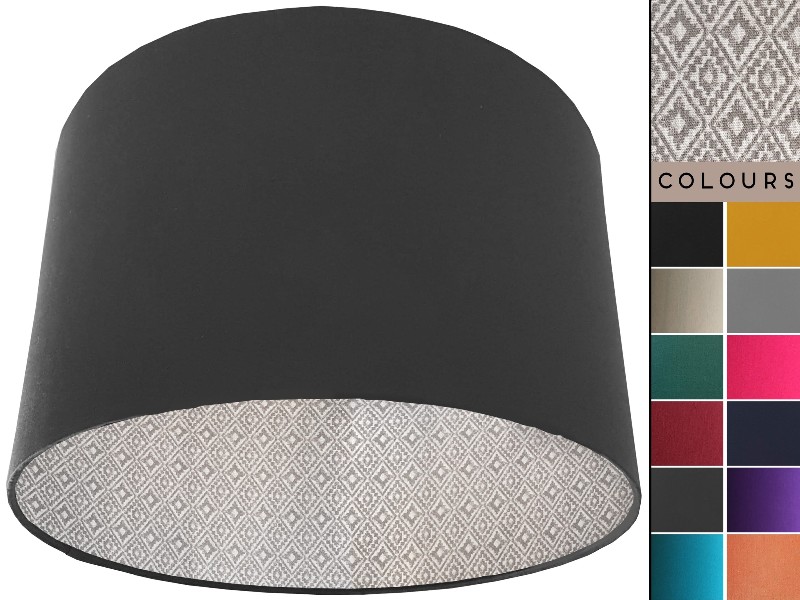 Navajo Grey Lampshade Dark Grey, Inspired Native American