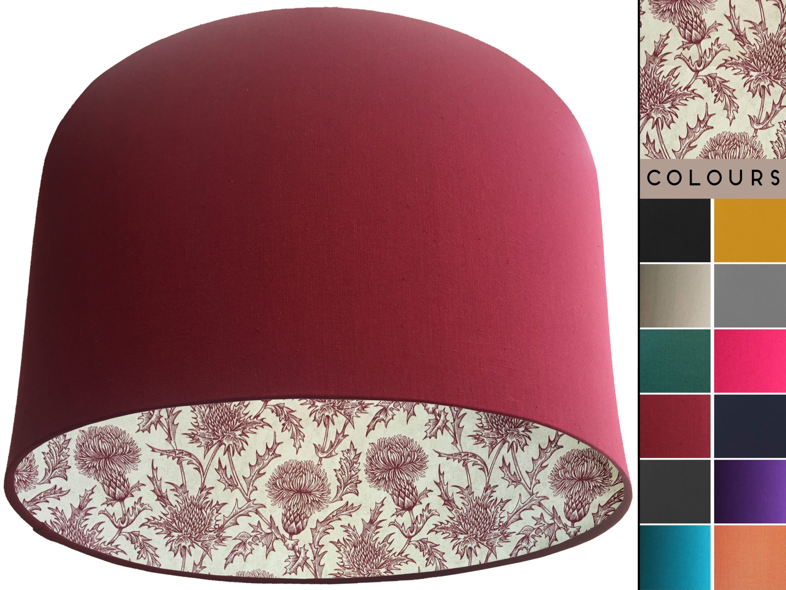 Red Thistle Lampshade Red, Classic Country Home Interior
