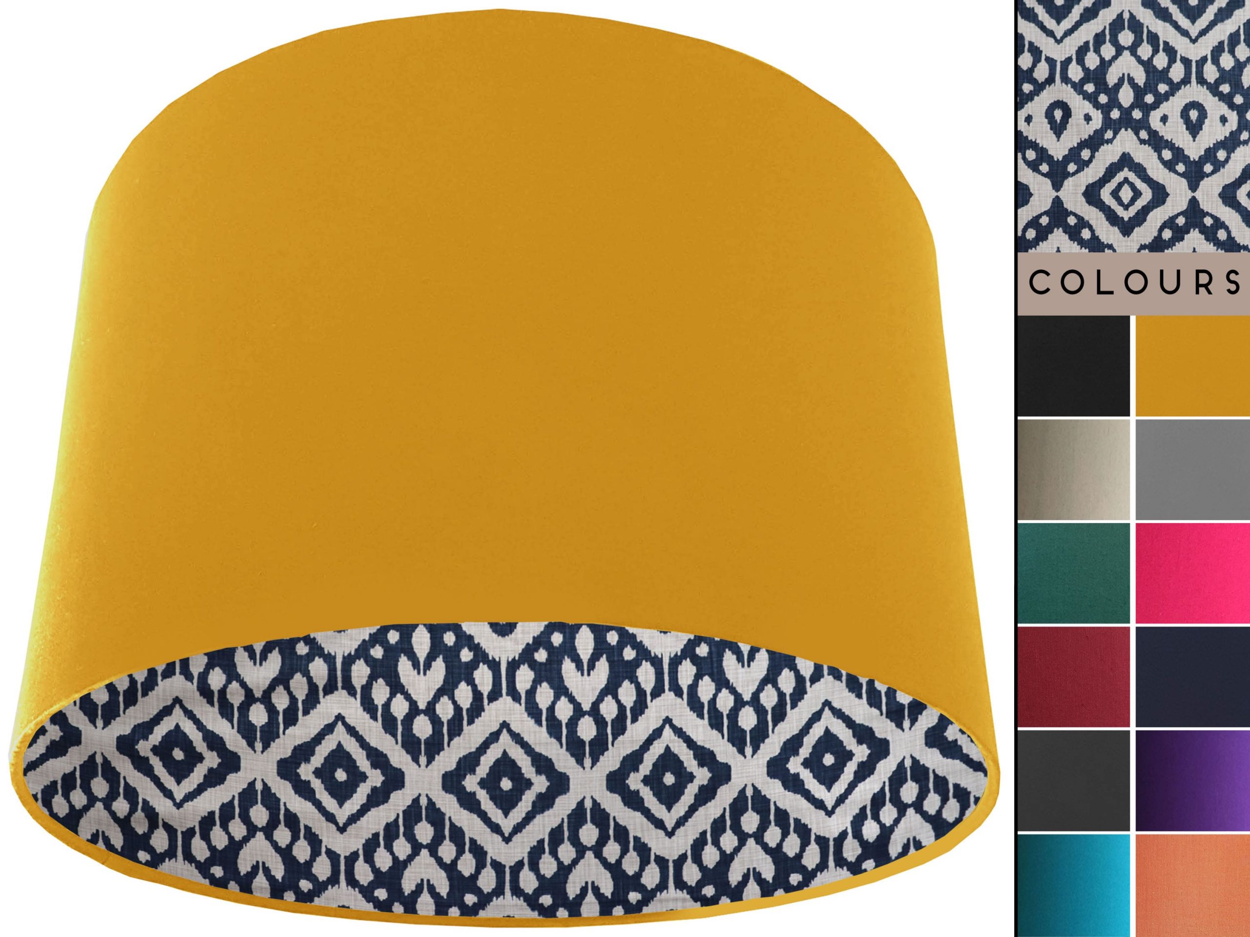Marrakech Blue Lampshade Yellow, Geometric Light Shade