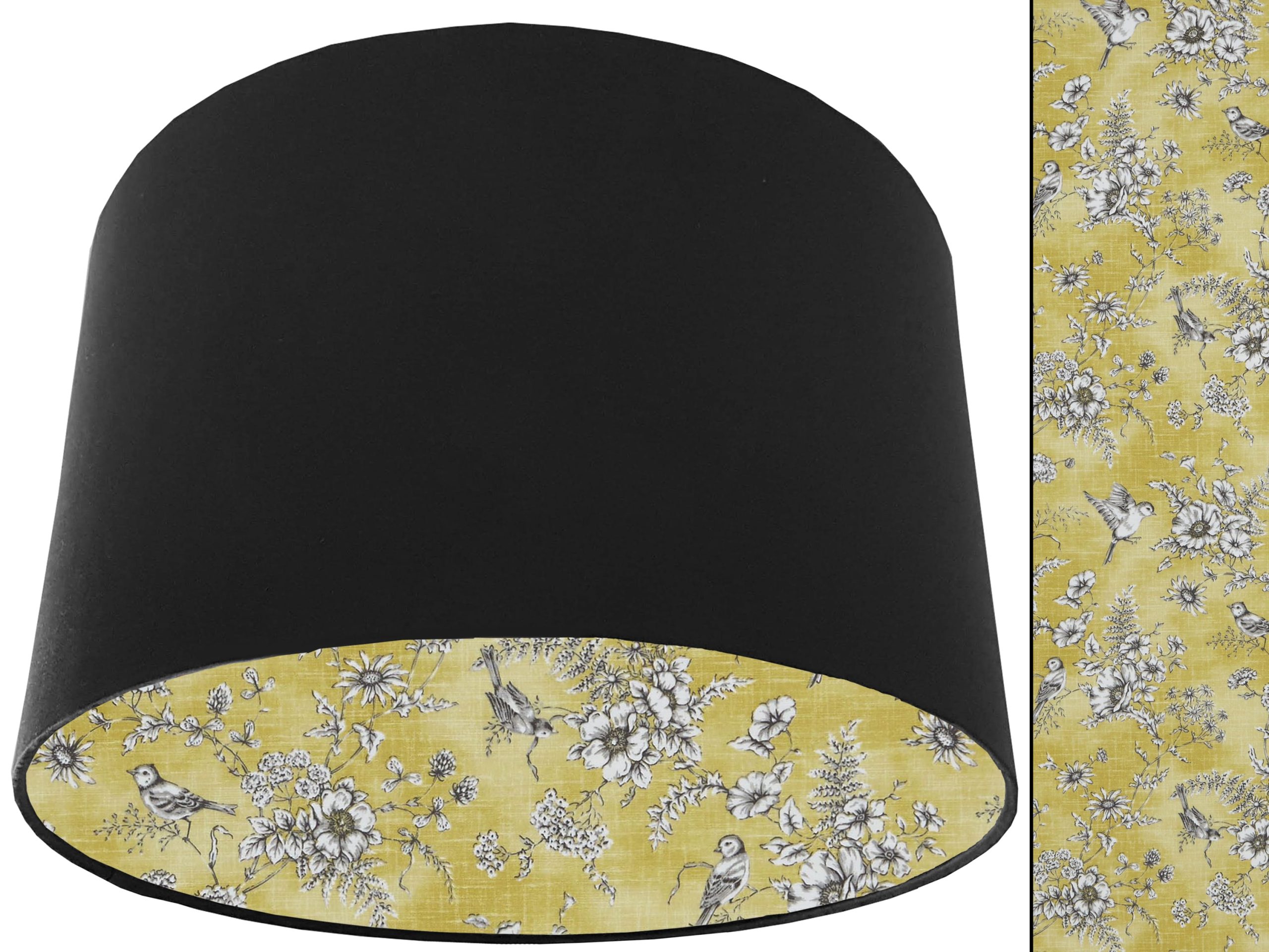 French Toile Yellow Lampshade Black, Classic Country Home