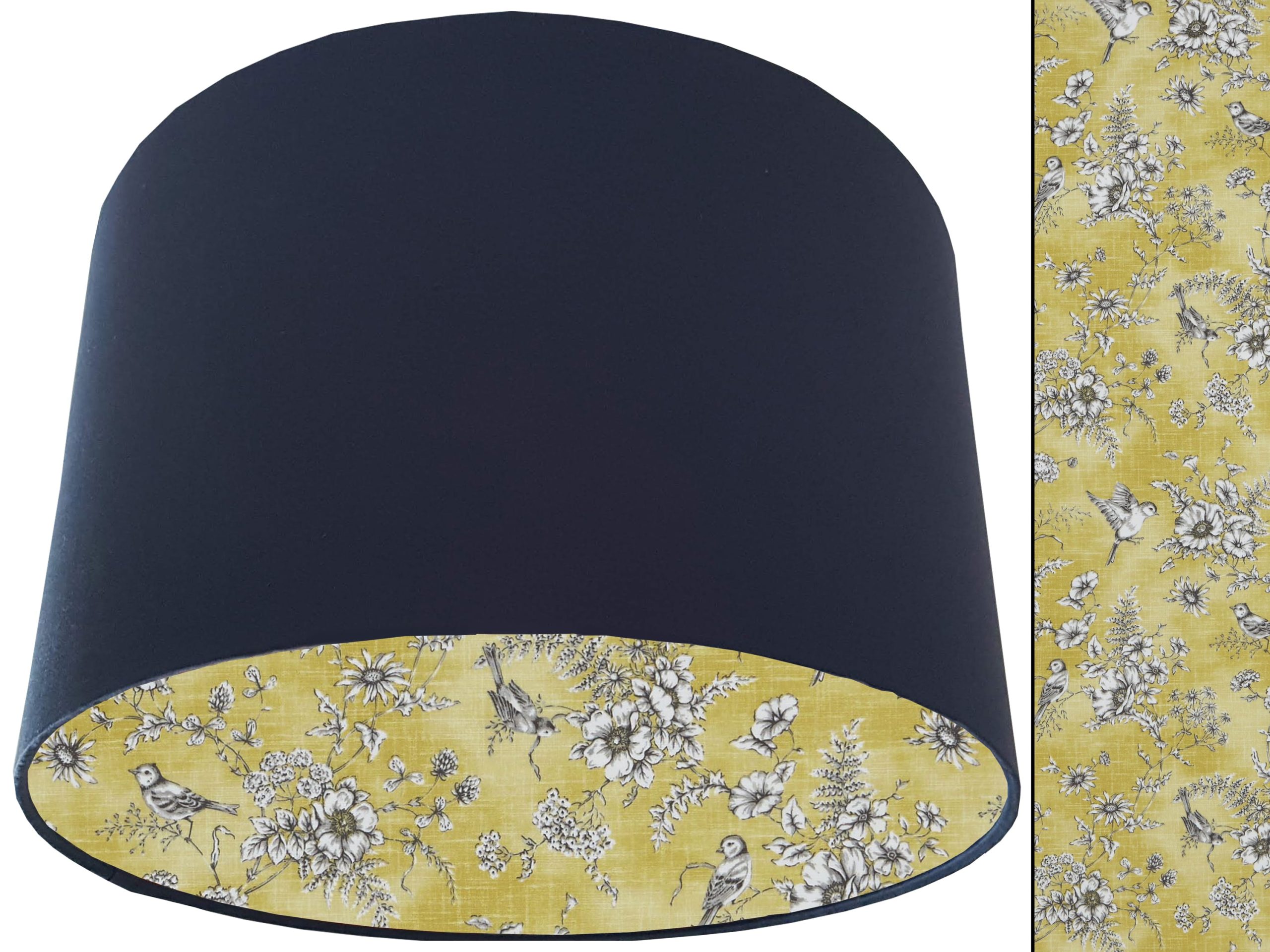 French Toile Yellow Lampshade Blue, Classic Country Home