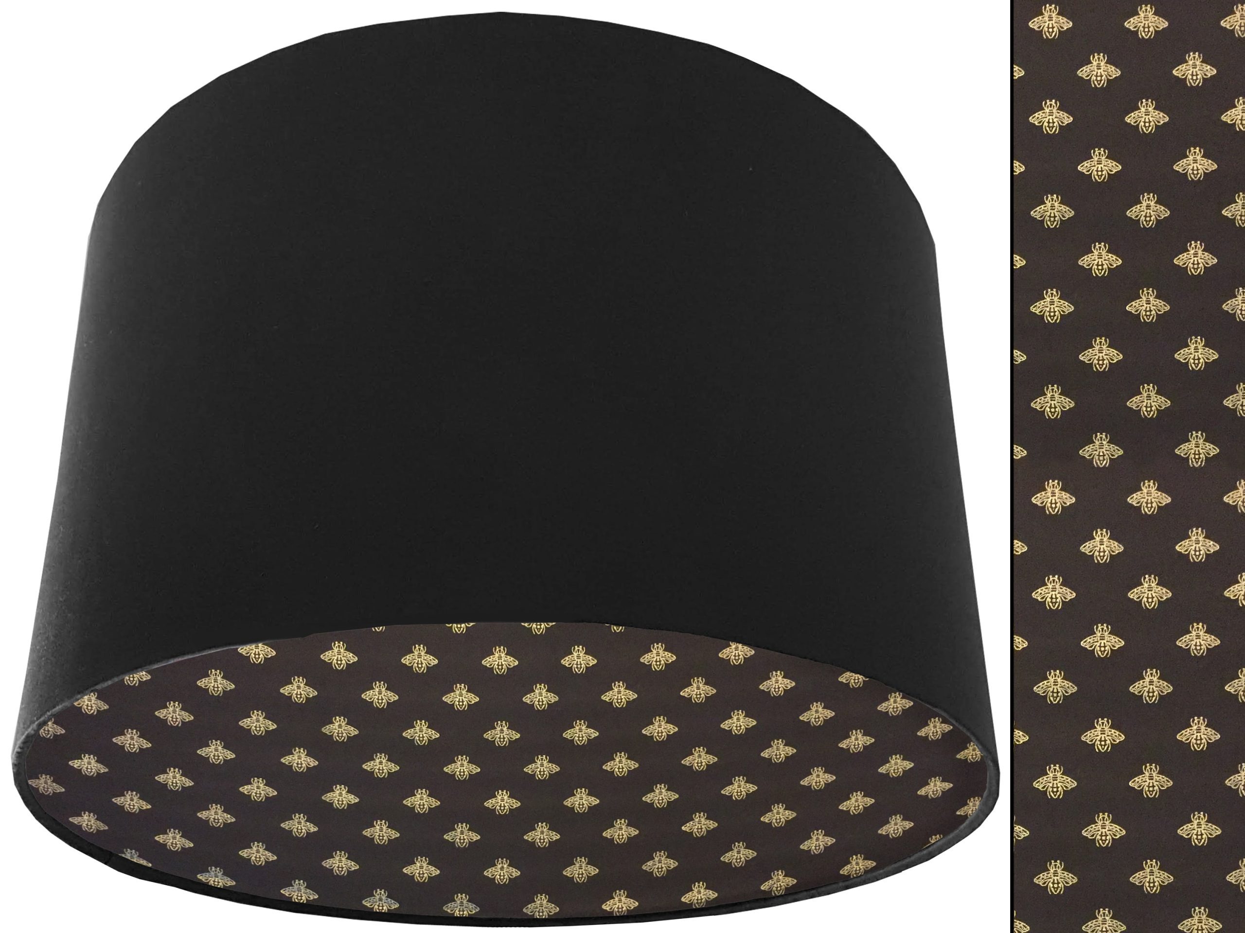Golden Bee Lampshade Black, Stylish Gold Animal Light