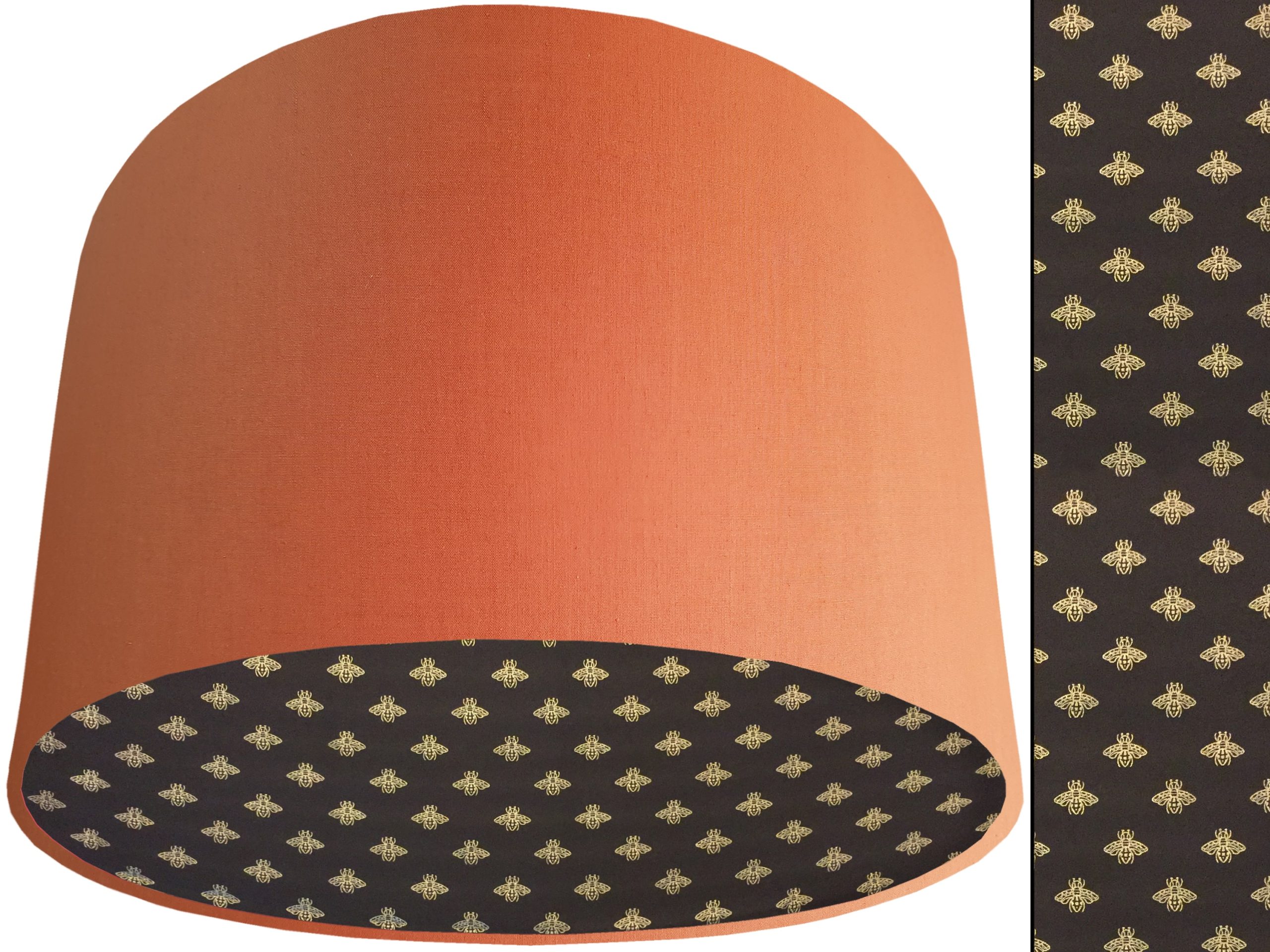 Golden Bee Lampshade Orange, Stylish Gold Animal Light