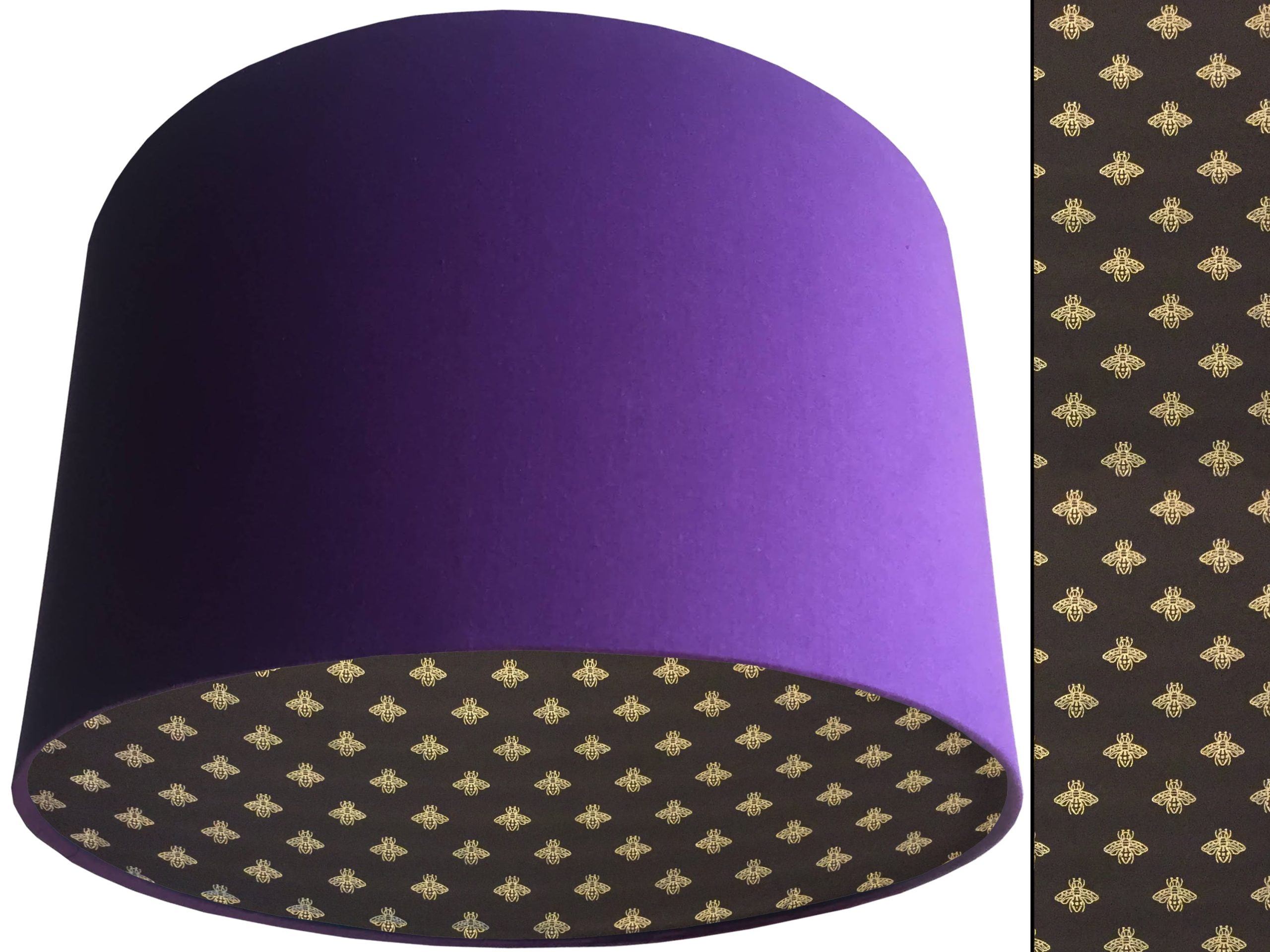Golden Bee Lampshade Purple, Stylish Gold Animal Light